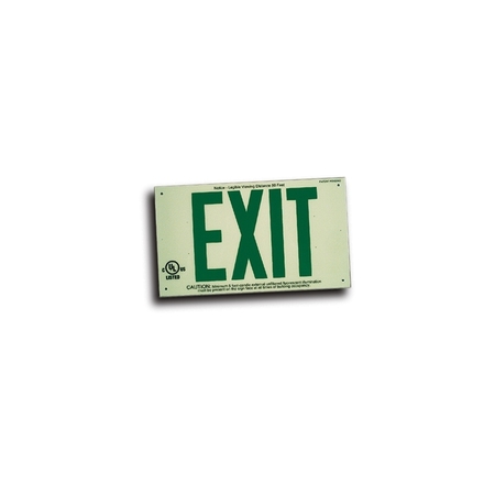 Panduit SAFETY SIGN, GLOW IN THE DARK, EXIT SIGN, PLATE, GREEN,  PSSE016GN